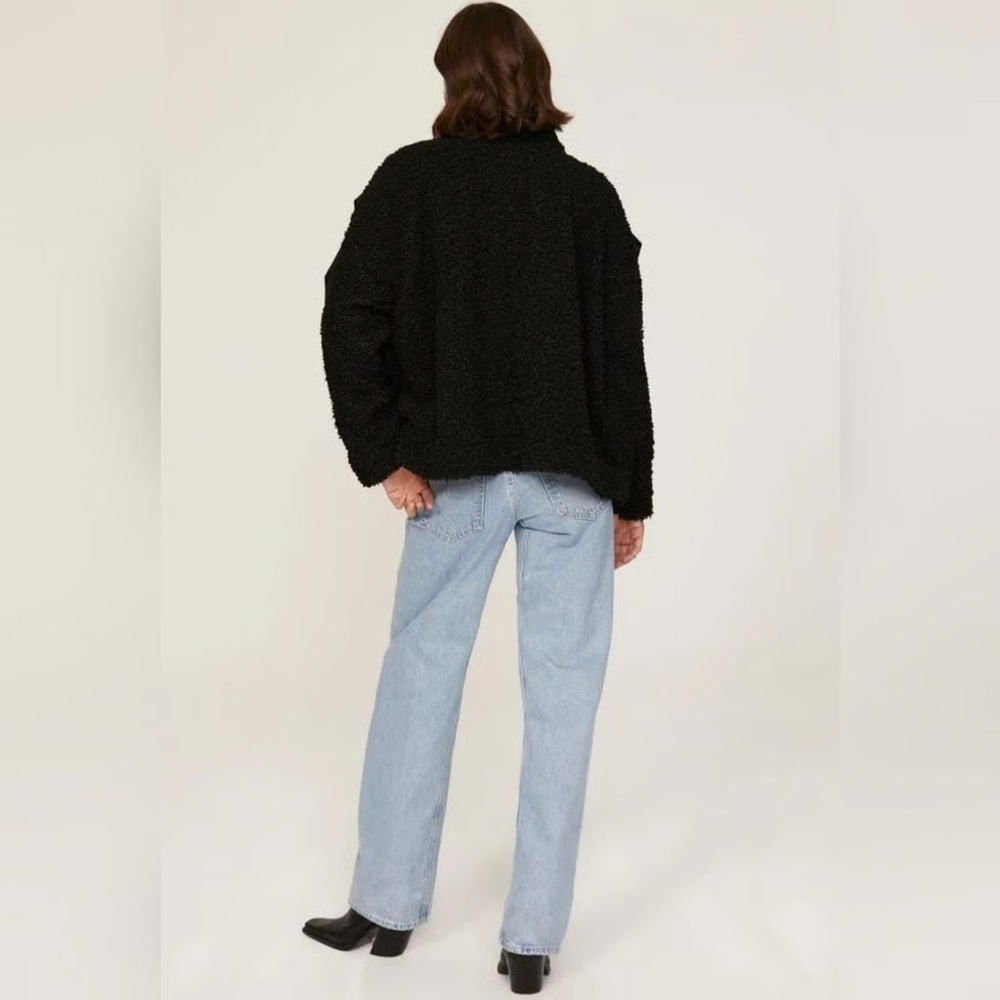 Blank NYC Black sherpa & faux leather jacket - Picture 3 of 6
